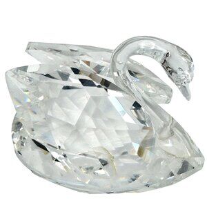 Swarovski Crystal Swan Figurine Retired Old Logo 2 Inches Tall No Box